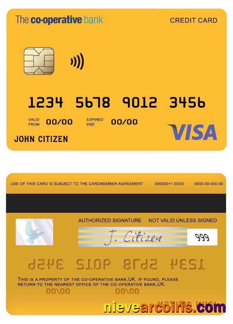 UK The co-operative bank visa card